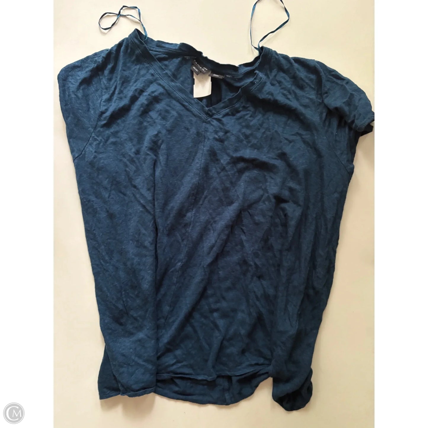 Top Short Sleeve By Tahari By Arthur Levine In Blue, Size: 2x