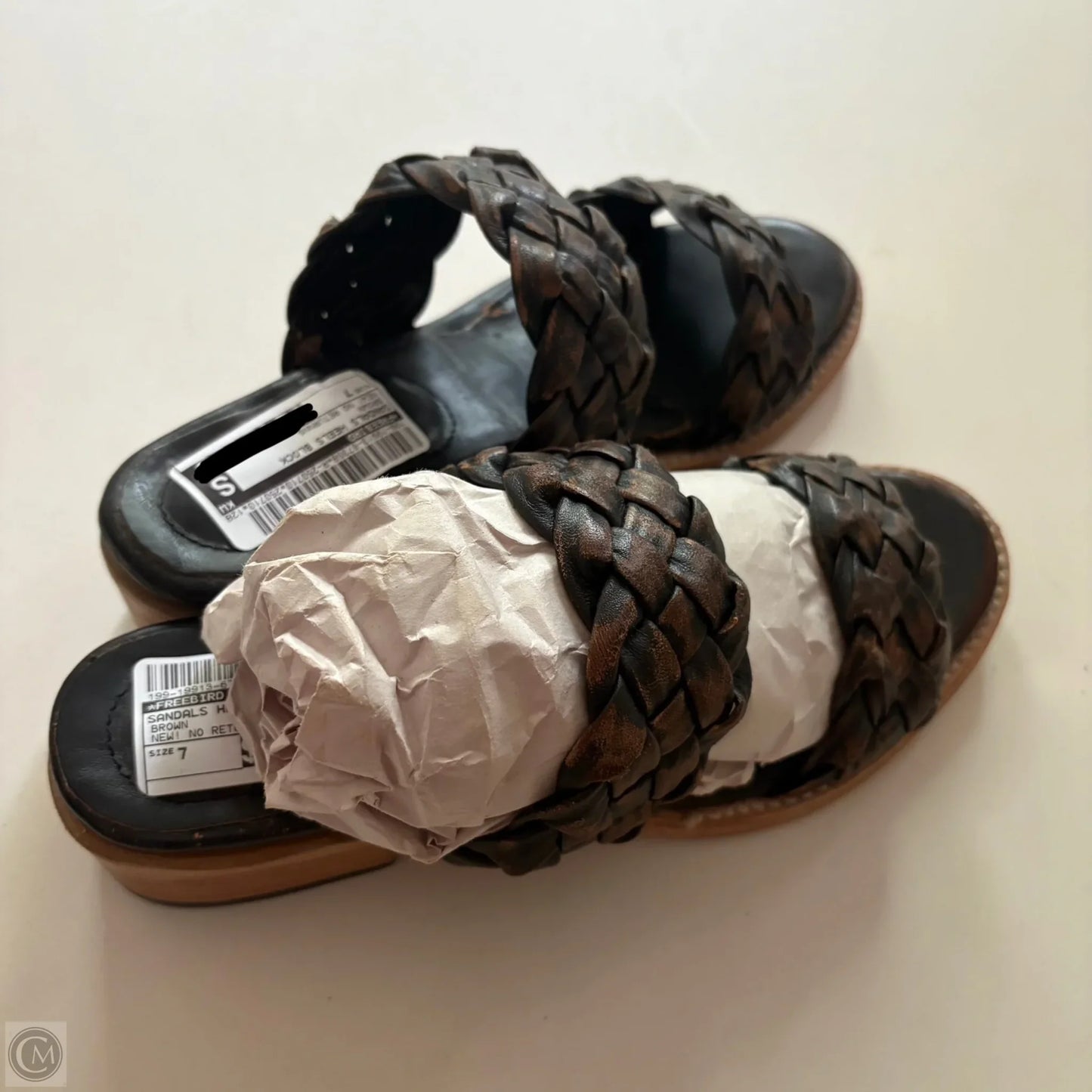 Sandals Heels Block By Freebird In Brown, Size: 7