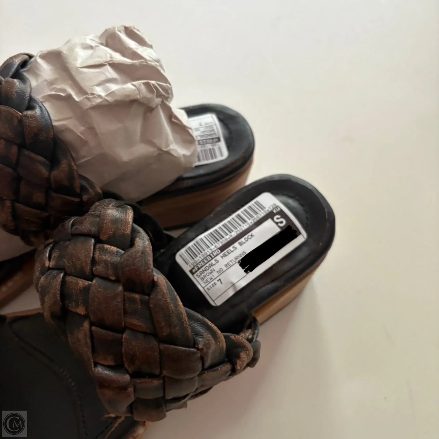 Sandals Heels Block By Freebird In Brown, Size: 7