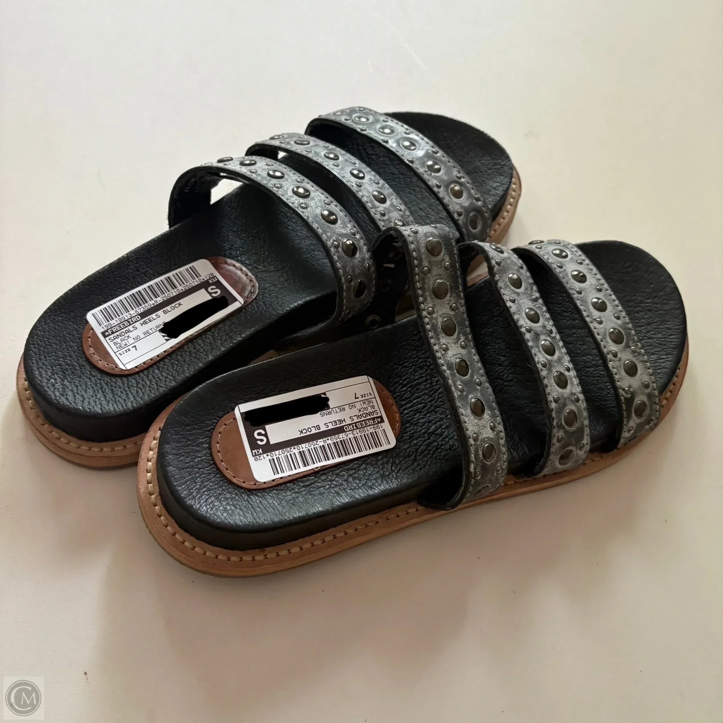 Sandals Heels Block By Freebird In Black, Size: 7