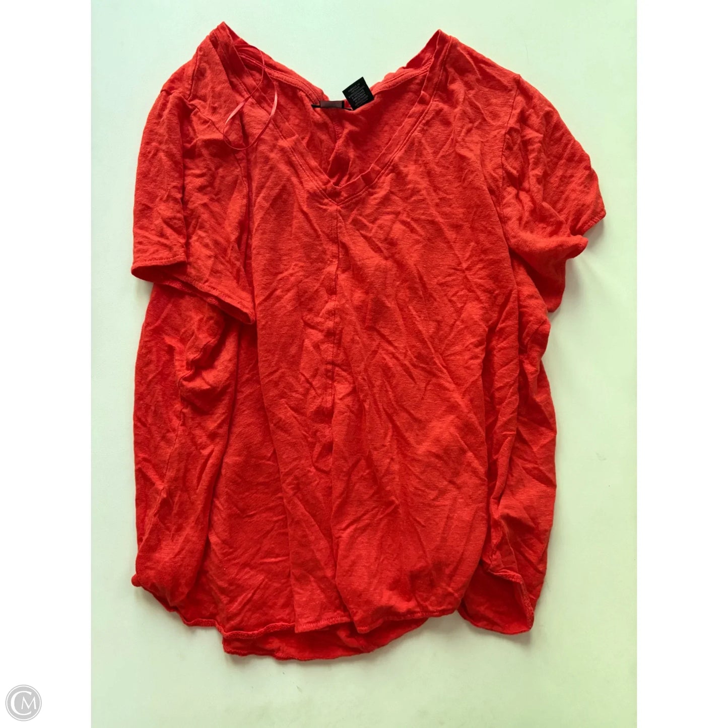 Top Short Sleeve By Tahari By Arthur Levine In Orange, Size: 2x