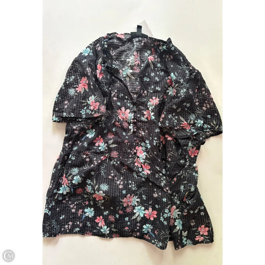 Top Short Sleeve By Lane Bryant In Floral Print, Size: 1x