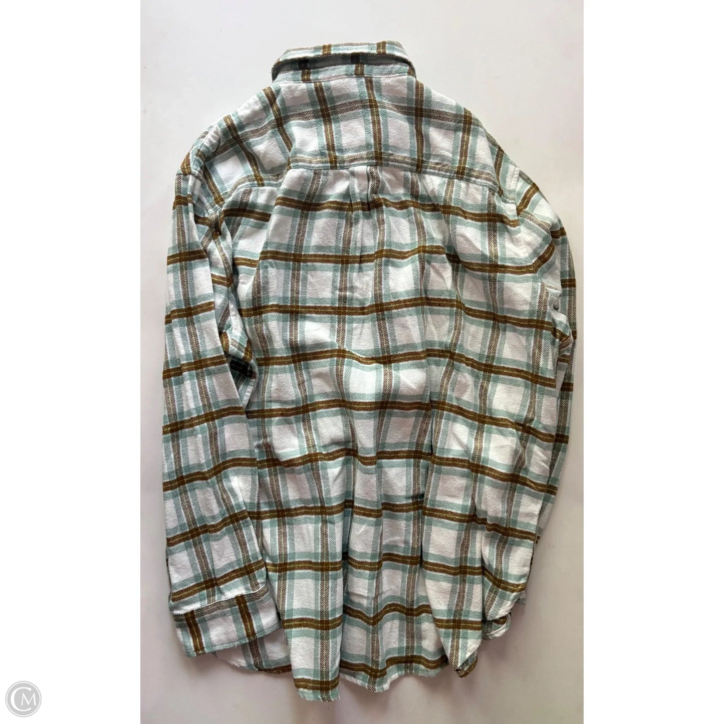 Top Long Sleeve By Aerie In Plaid Pattern, Size: Xl