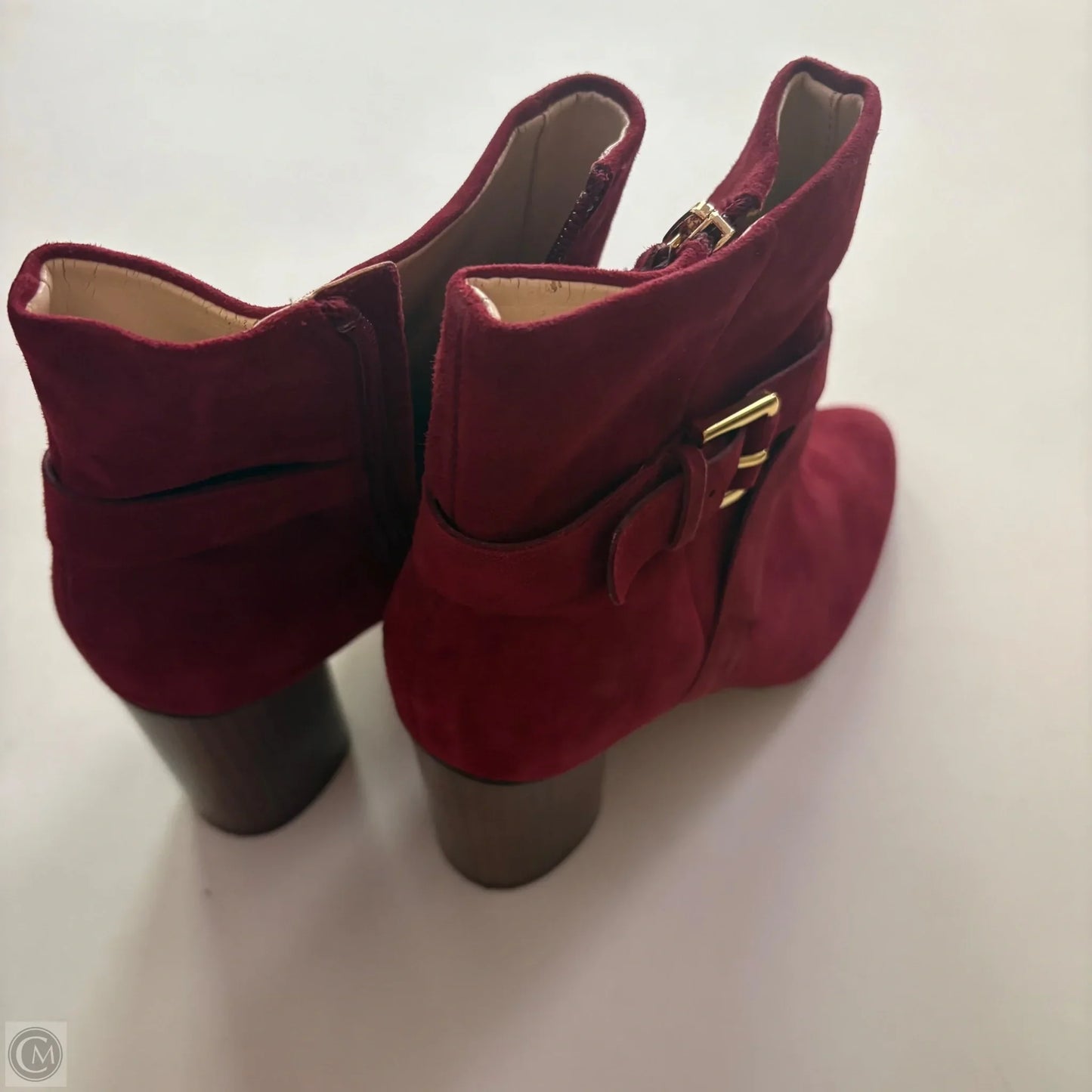 Boots Ankle Heels By Nine West In Red, Size: 6
