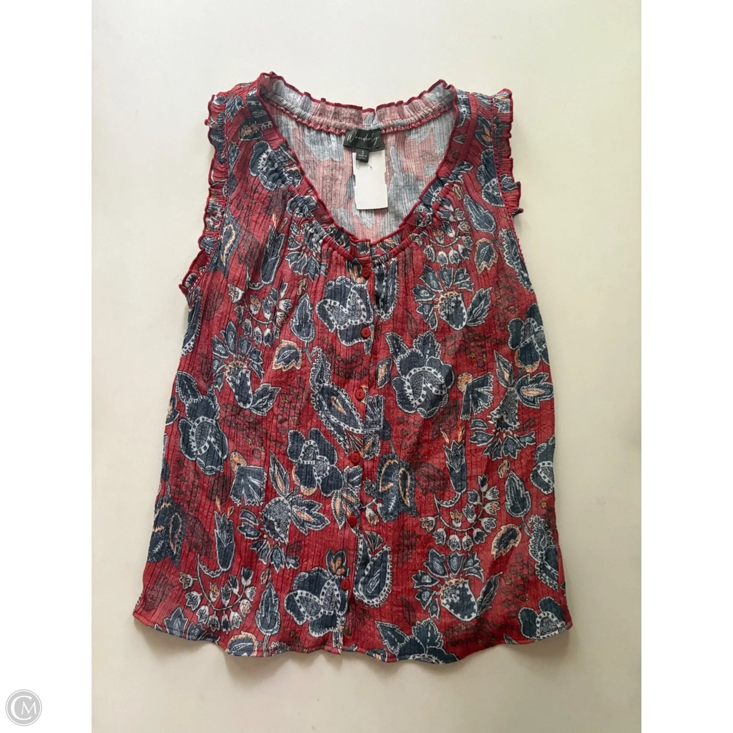 Top Sleeveless By Wonderly In Floral Print, Size: S