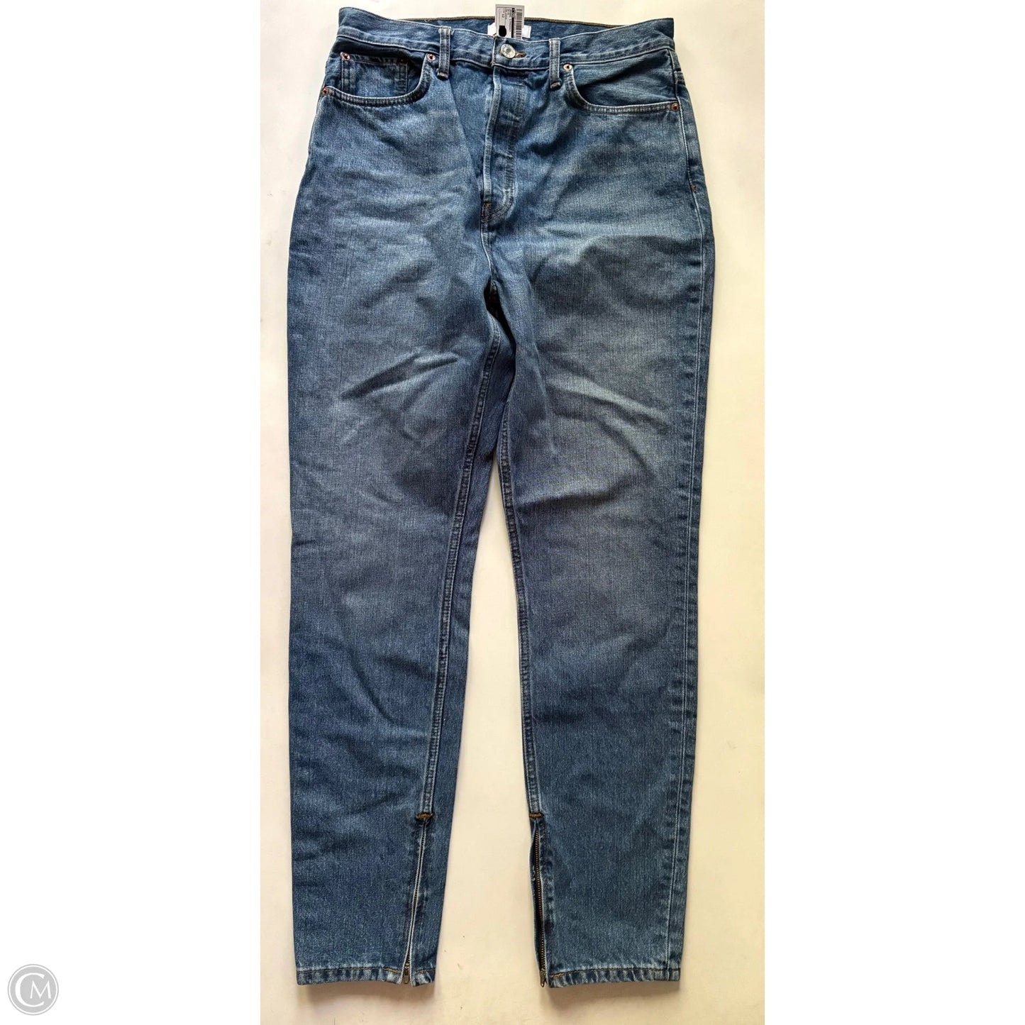 Jeans Straight By Re Done In Blue, Size: 12