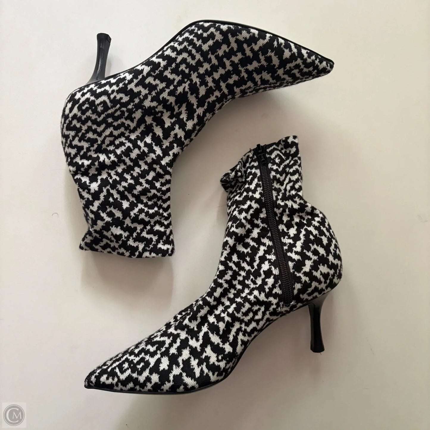 Boots Ankle Heels By Rag And Bone In Black & White, Size: 6.5