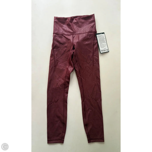 Athletic Leggings By Lululemon In Red, Size: S