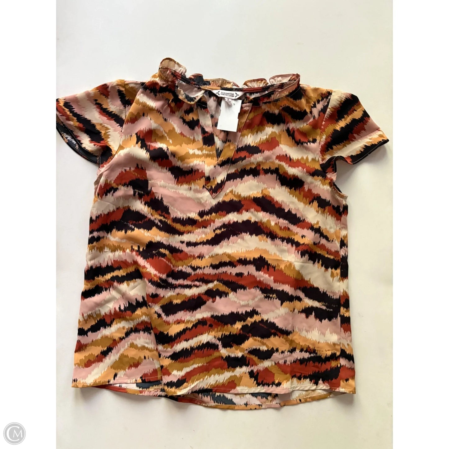 Blouse Short Sleeve By Nanette Lepore In Animal Print, Size: S