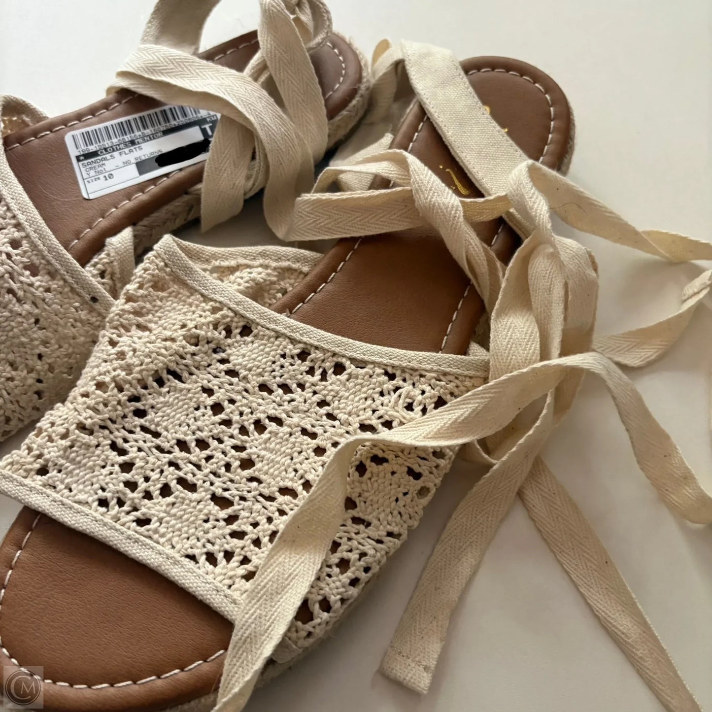 Sandals Flats By Y Not In Cream, Size: 10