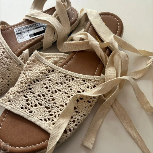 Sandals Flats By Y Not In Cream, Size: 10