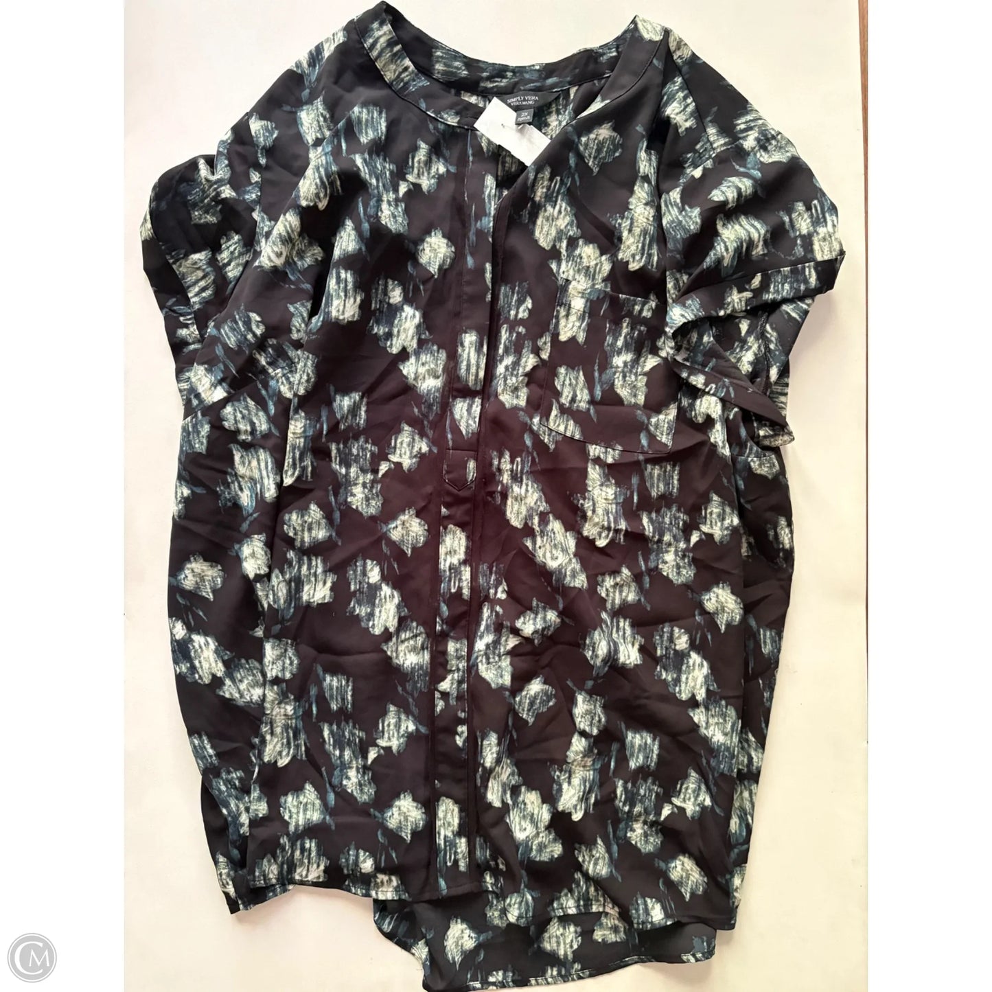 Blouse Short Sleeve By Simply Vera In Multi-colored, Size: 2x
