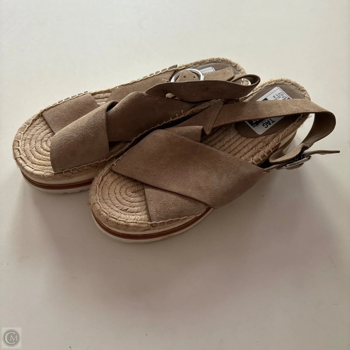 Sandals Heels Block By Marc Fisher In Tan, Size: 7.5