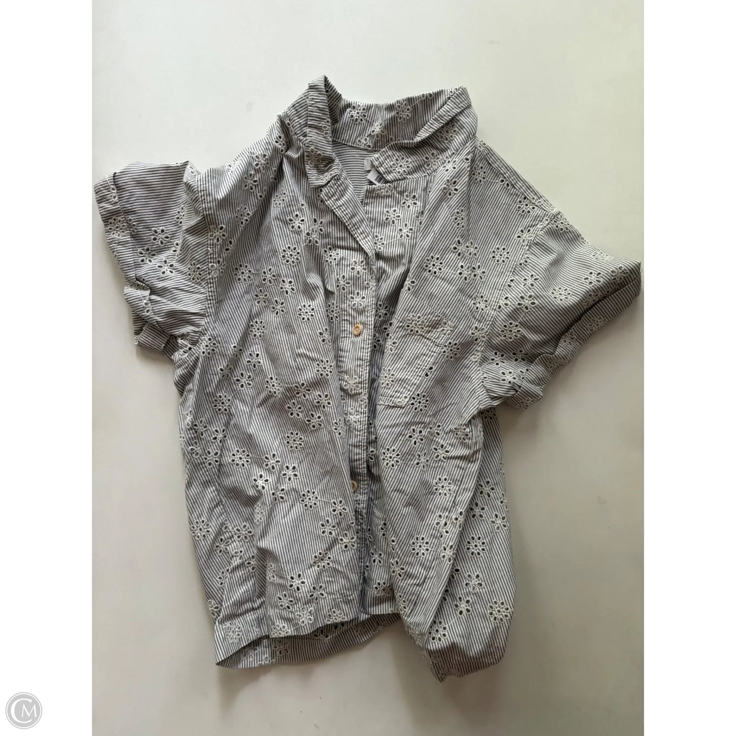 Top Short Sleeve By Madewell In Striped Pattern, Size: M