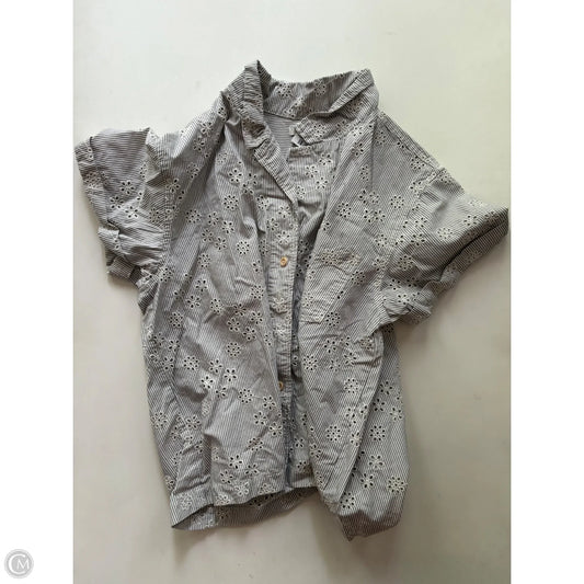 Top Short Sleeve By Madewell In Striped Pattern, Size: M