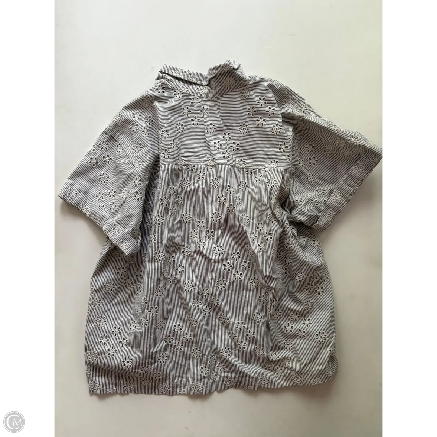 Top Short Sleeve By Madewell In Striped Pattern, Size: M