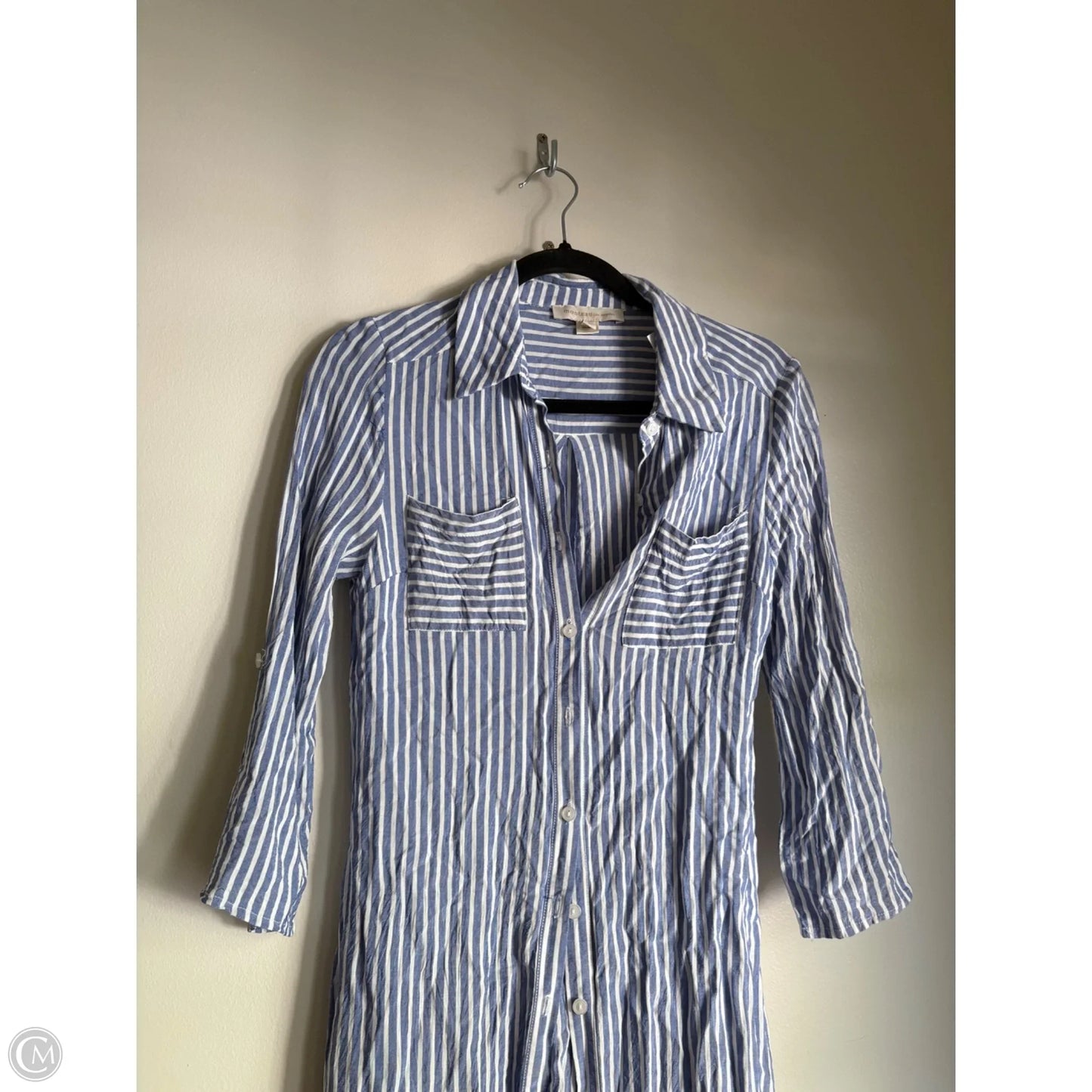 Dress Casual Midi By Monteau In Striped Pattern, Size: M