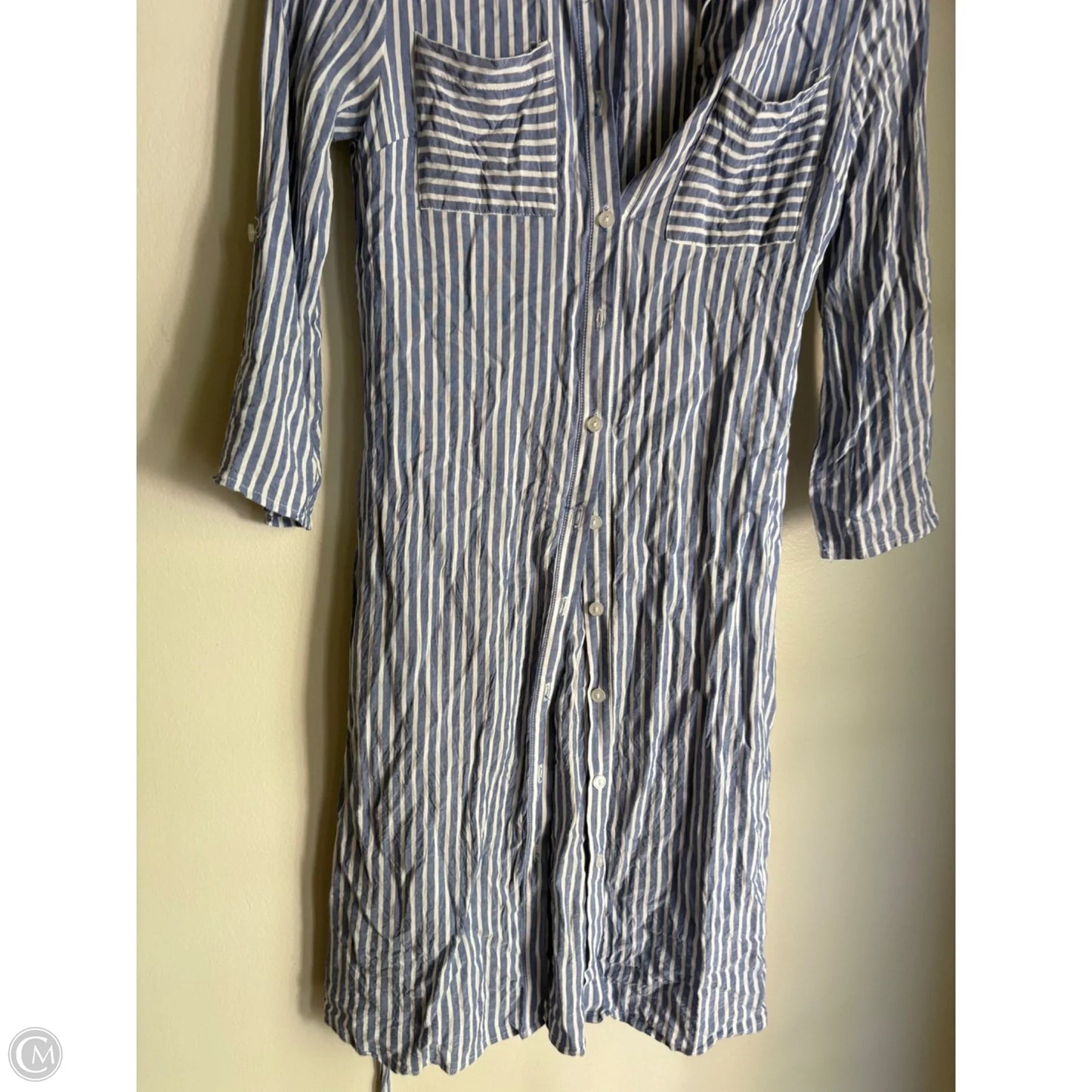 Dress Casual Midi By Monteau In Striped Pattern, Size: M