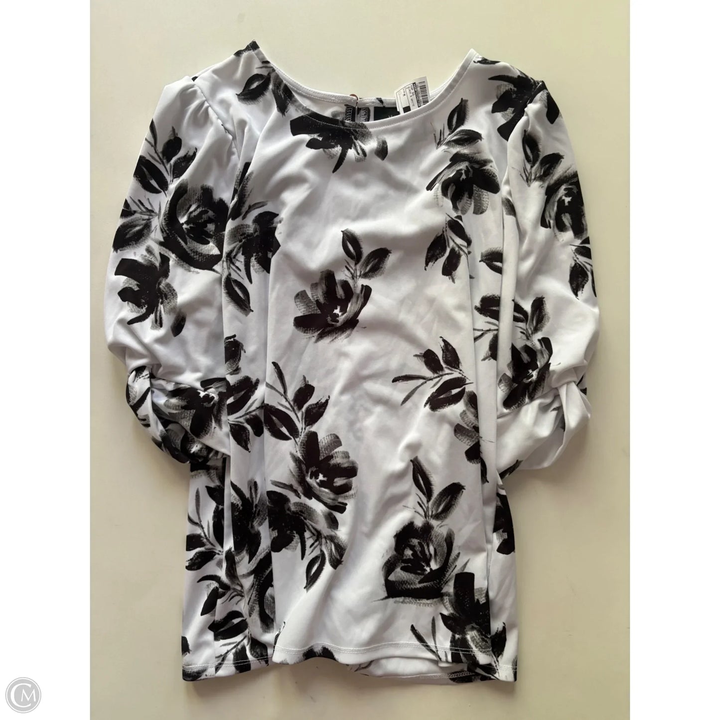 Top Short Sleeve By Worthington In Black & White, Size: M