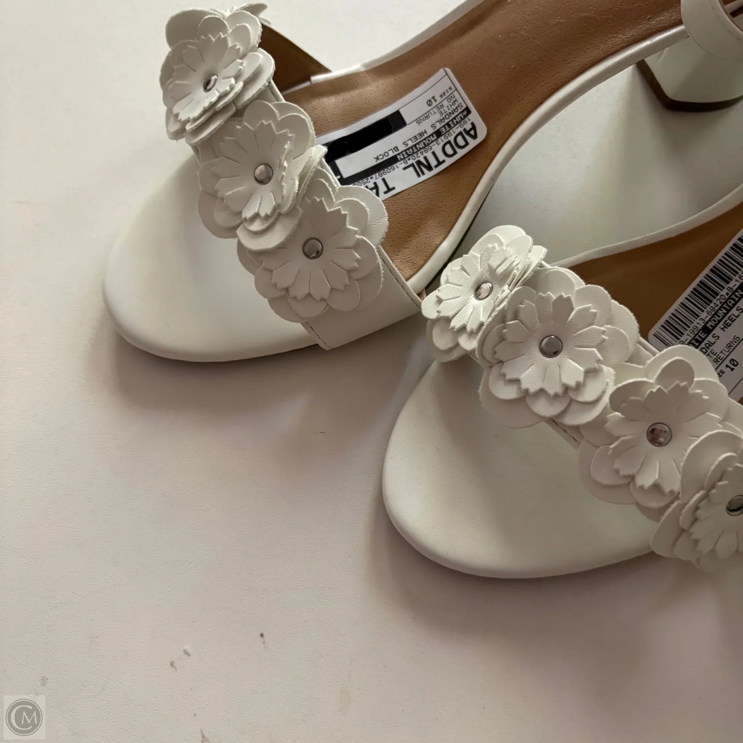 Sandals Heels Block By White Mountain In White, Size: 10