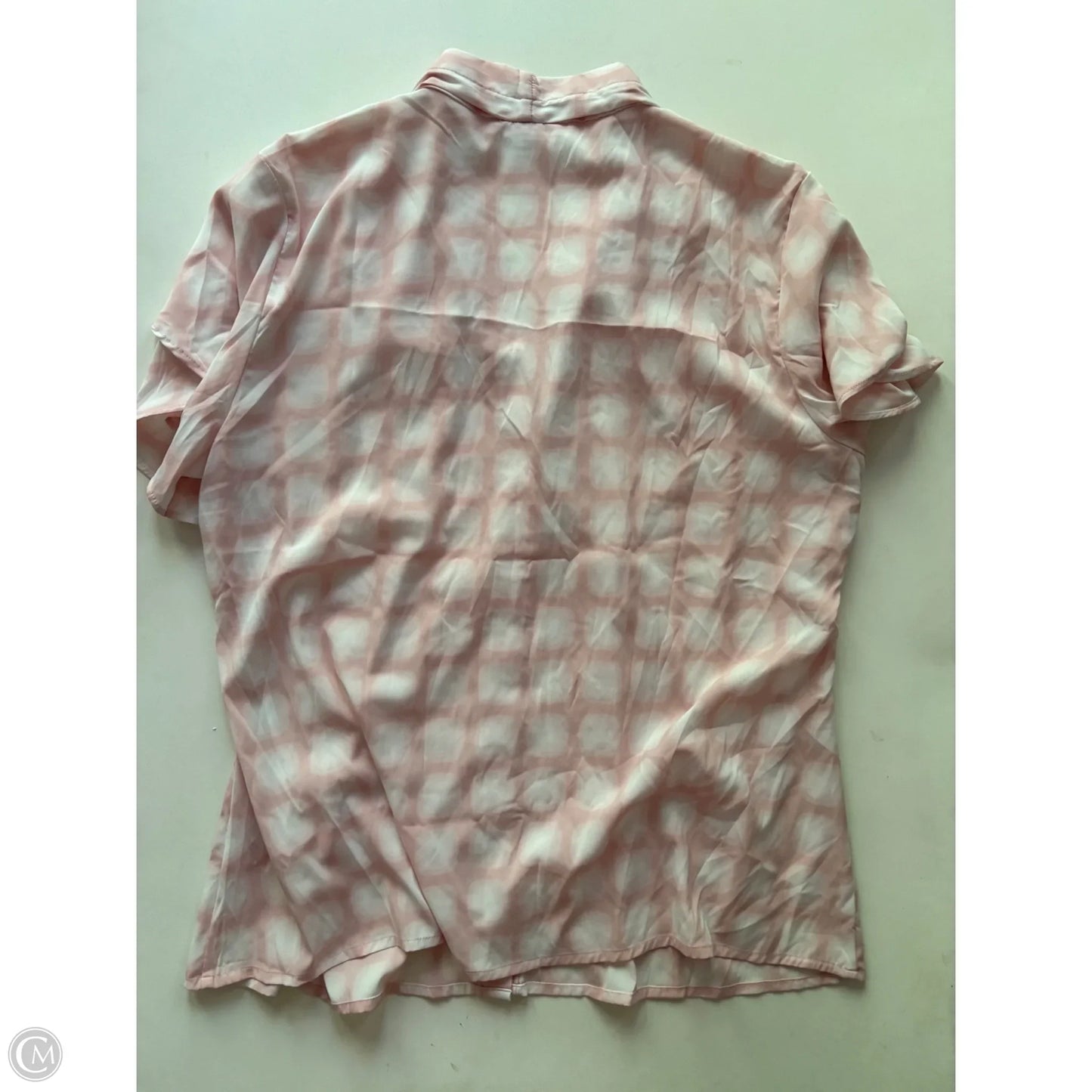 Blouse Short Sleeve By Calvin Klein In Pink, Size: Xl
