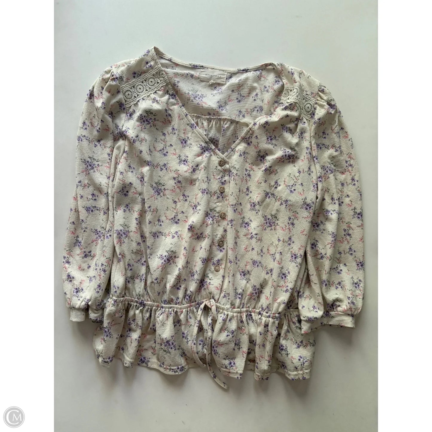 Blouse Short Sleeve By Como Blu In Orange, Size: M