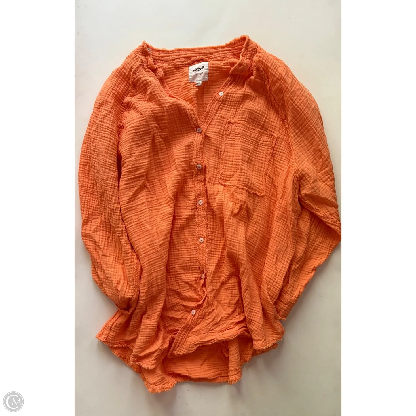 Top Long Sleeve By Aerie In Orange, Size: L