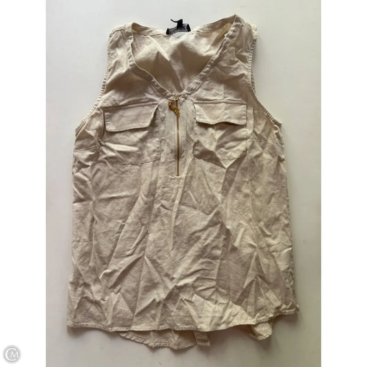 Top Sleeveless By Ellen Tracy In Cream, Size: S