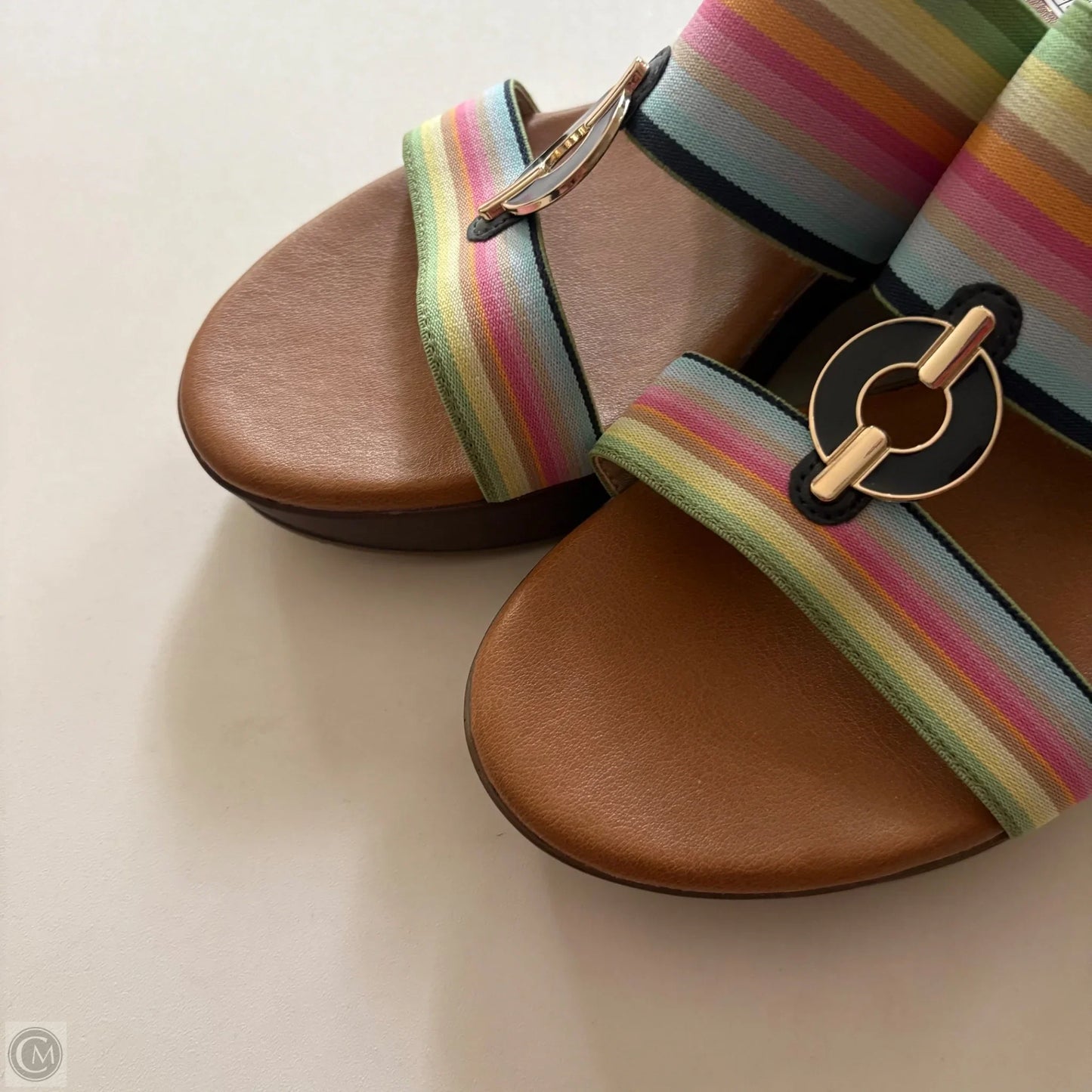 Sandals Heels Block By Anne Klein In Multi-colored, Size: 8.5