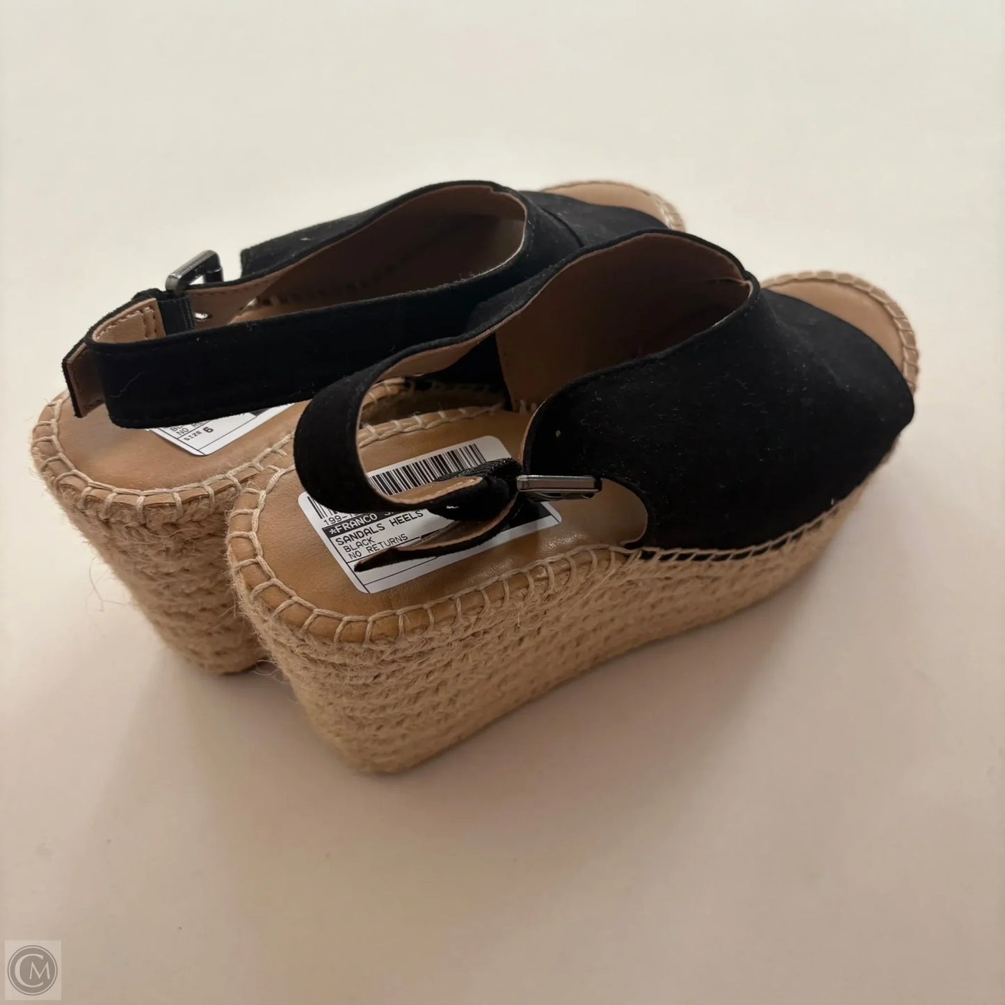 Sandals Heels Wedge By Franco Sarto In Black, Size: 6