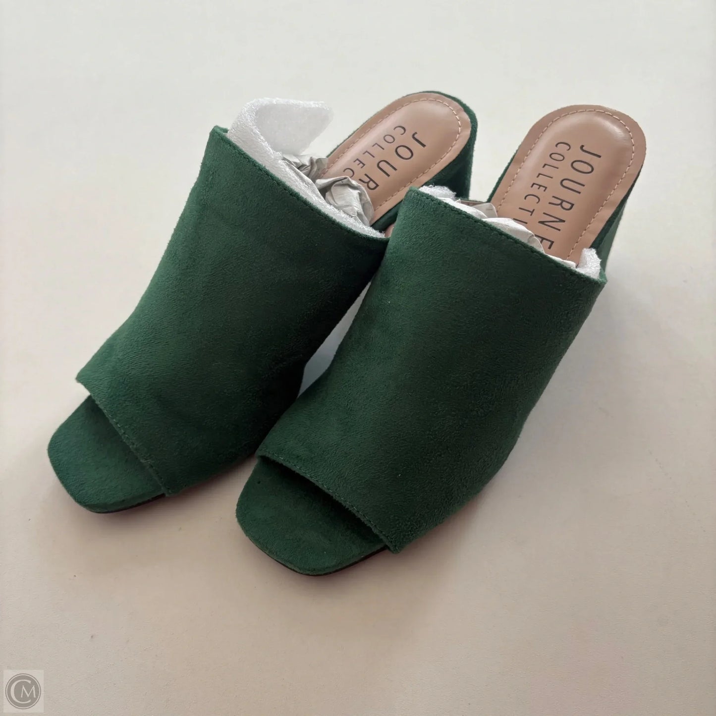 Shoes Heels Block By Journee In Green, Size: 6