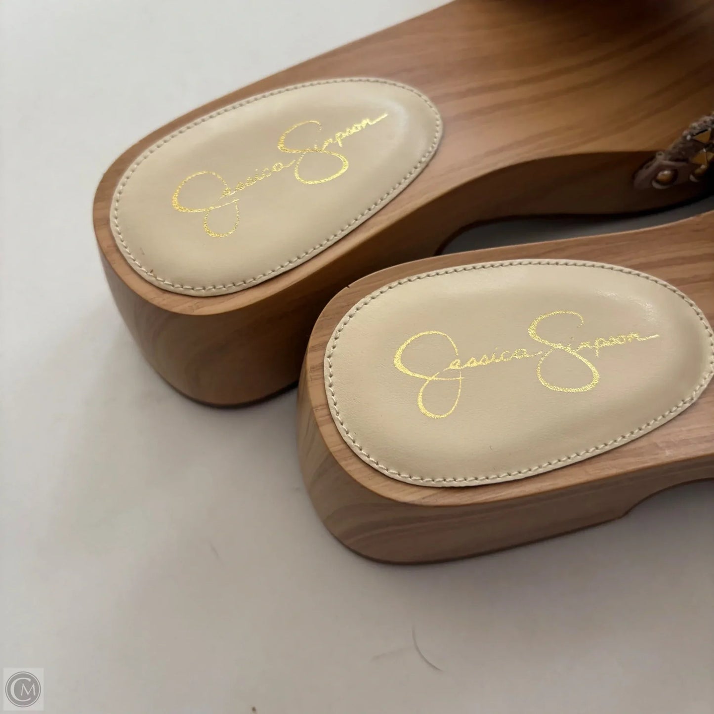 Sandals Heels Block By Jessica Simpson In Gold, Size: 9.5