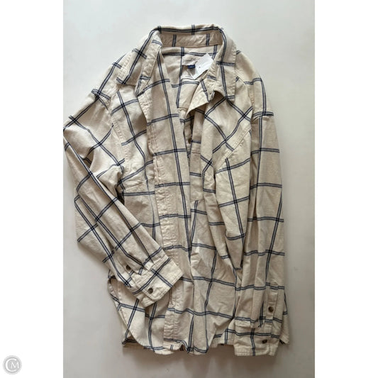 Top Long Sleeve By Universal Thread In Plaid Pattern, Size: 2x