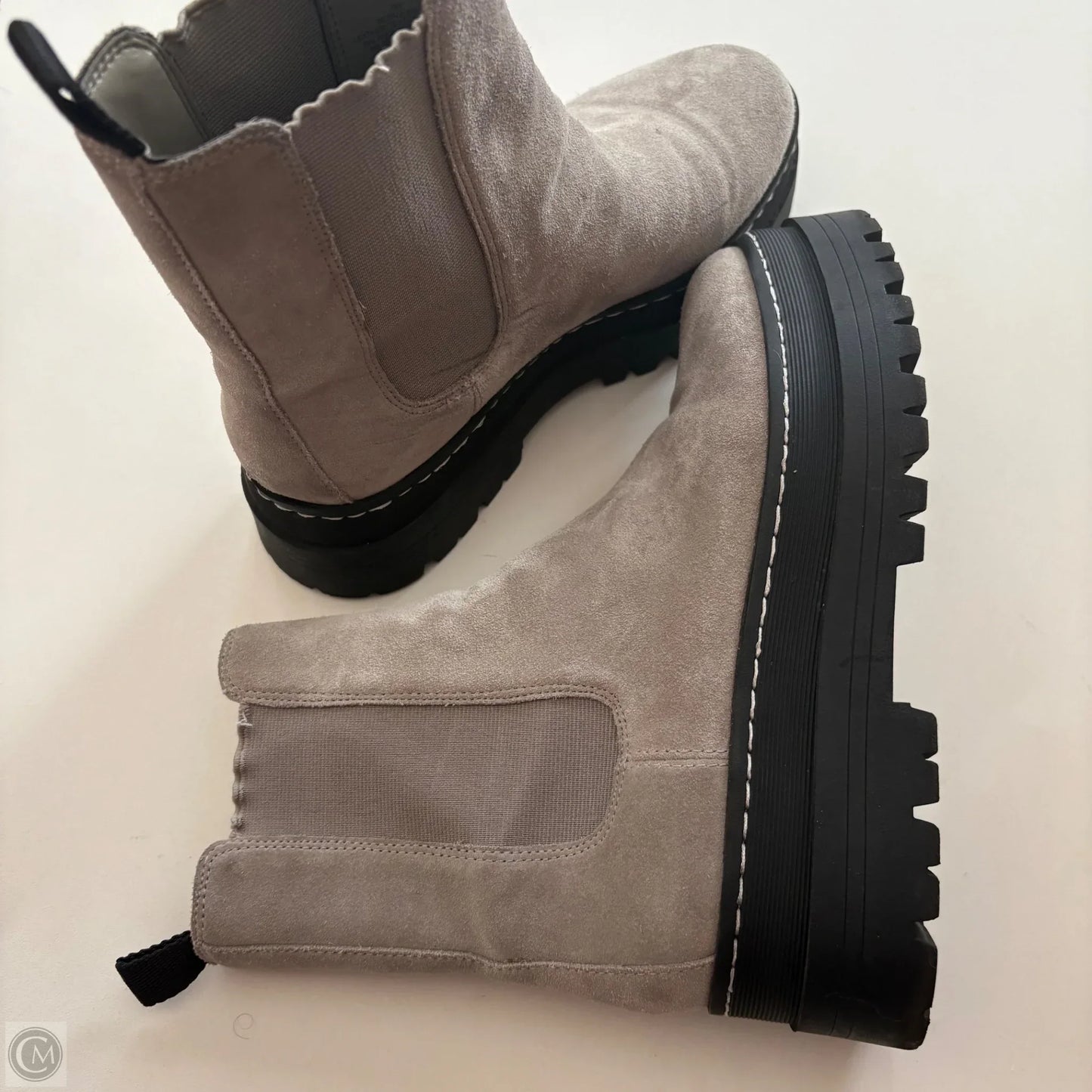 Boots Ankle Heels By Marc Fisher In Grey, Size: 9