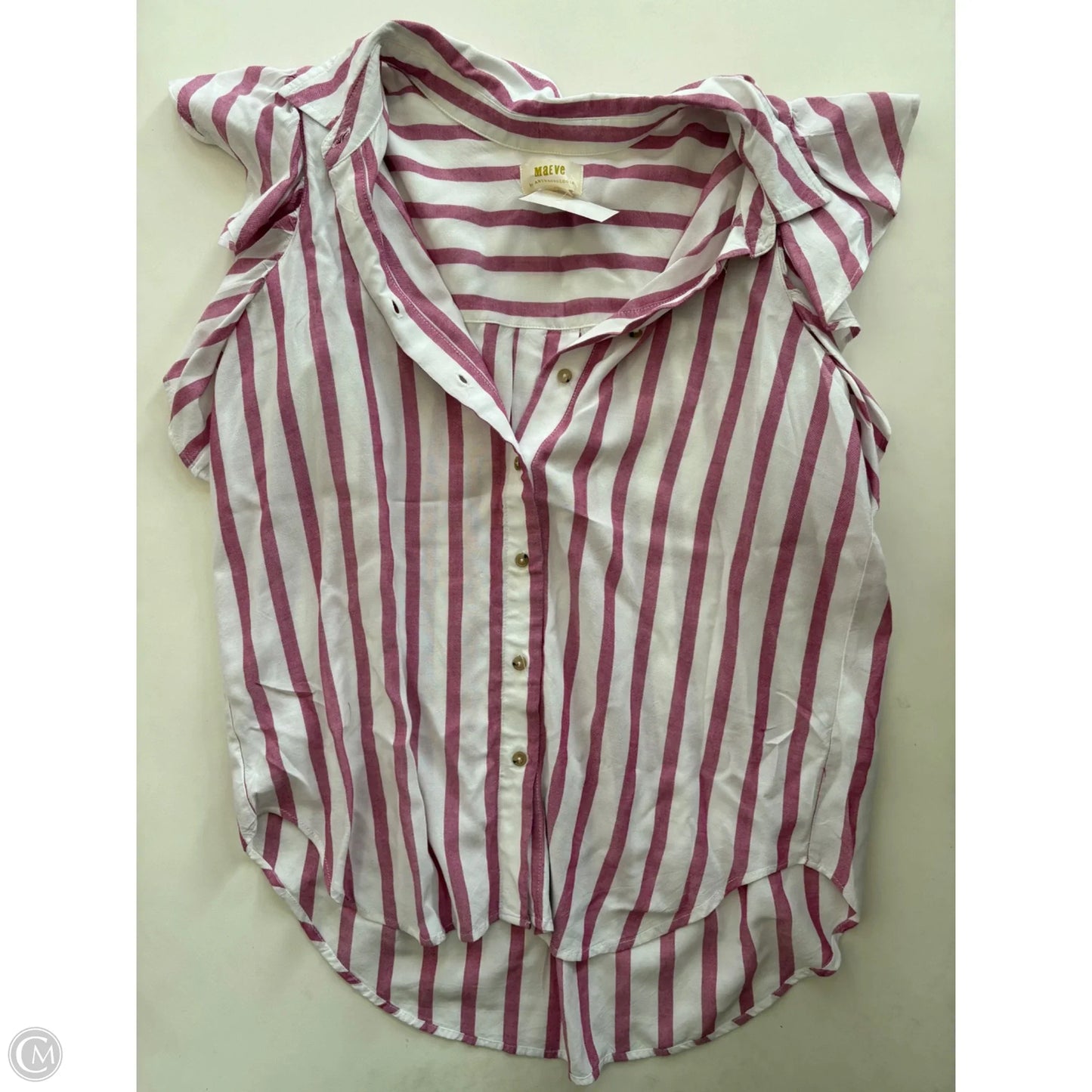 Top Sleeveless By Maeve In Striped Pattern, Size: S