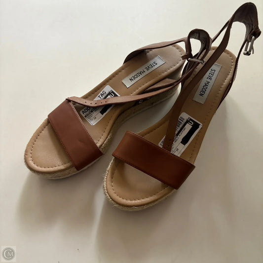Sandals Heels Platform By Steve Madden In Brown, Size: 10