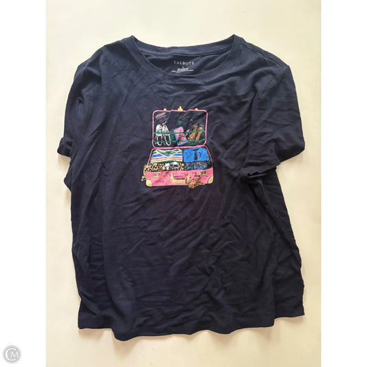 Top Short Sleeve By Talbots In Navy, Size: Xl
