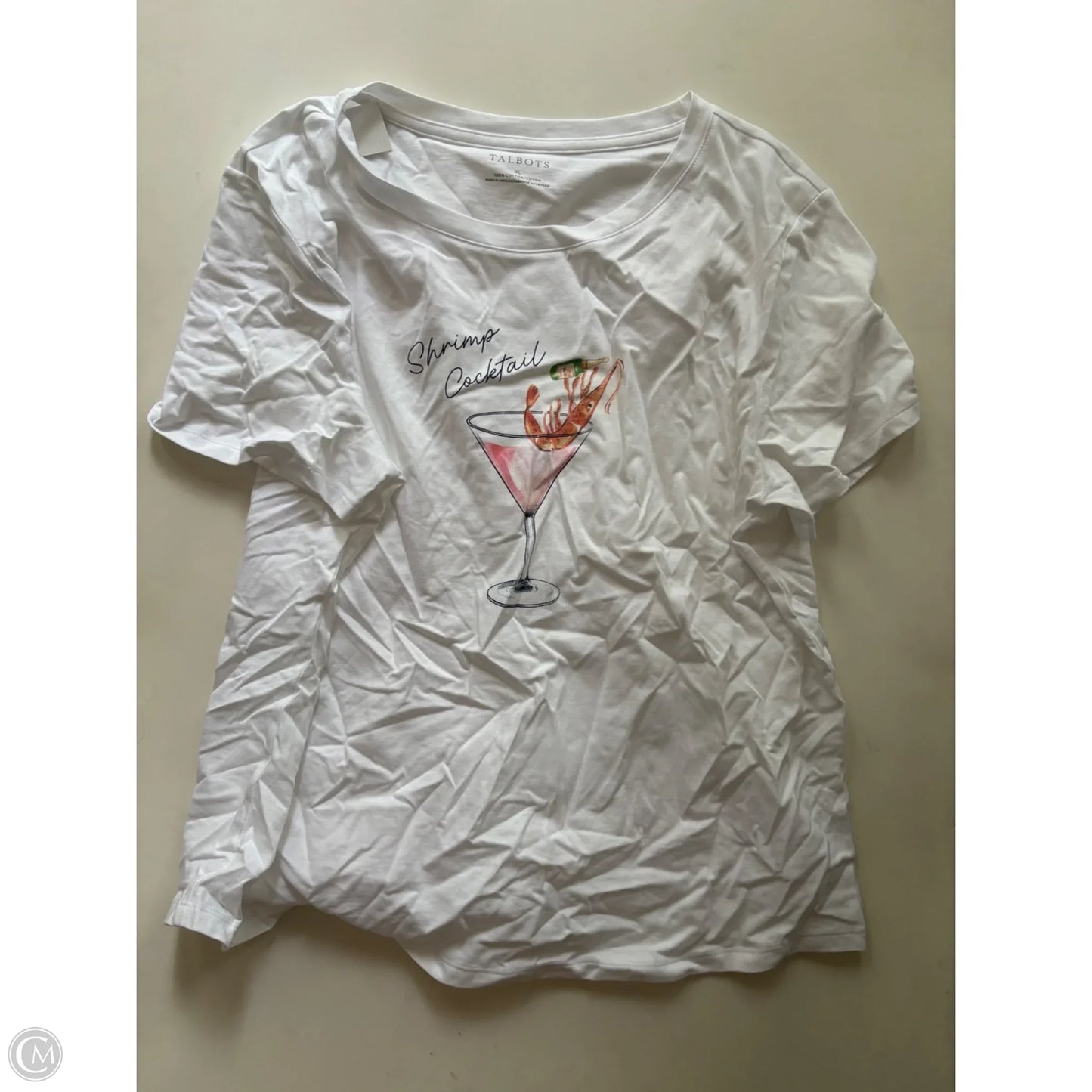 Top Short Sleeve By Talbots In White, Size: Xl