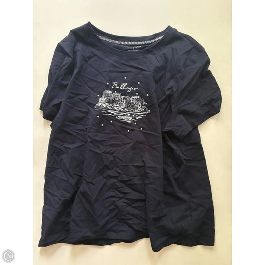 Top Short Sleeve By Talbots In Navy, Size: Xl