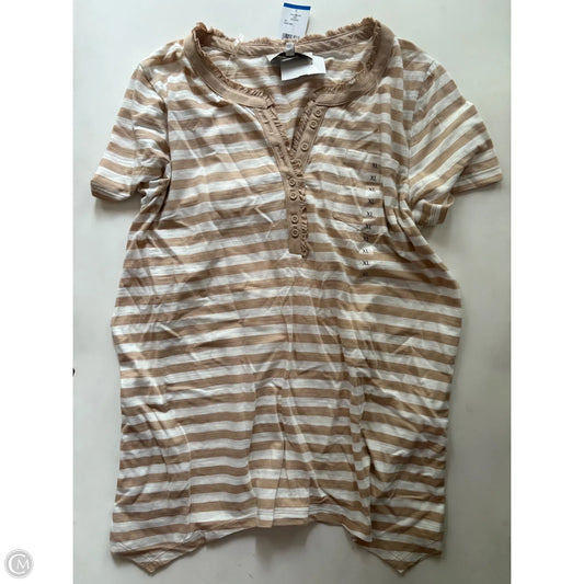 Top Short Sleeve By Jones New York In Striped Pattern, Size: Xl