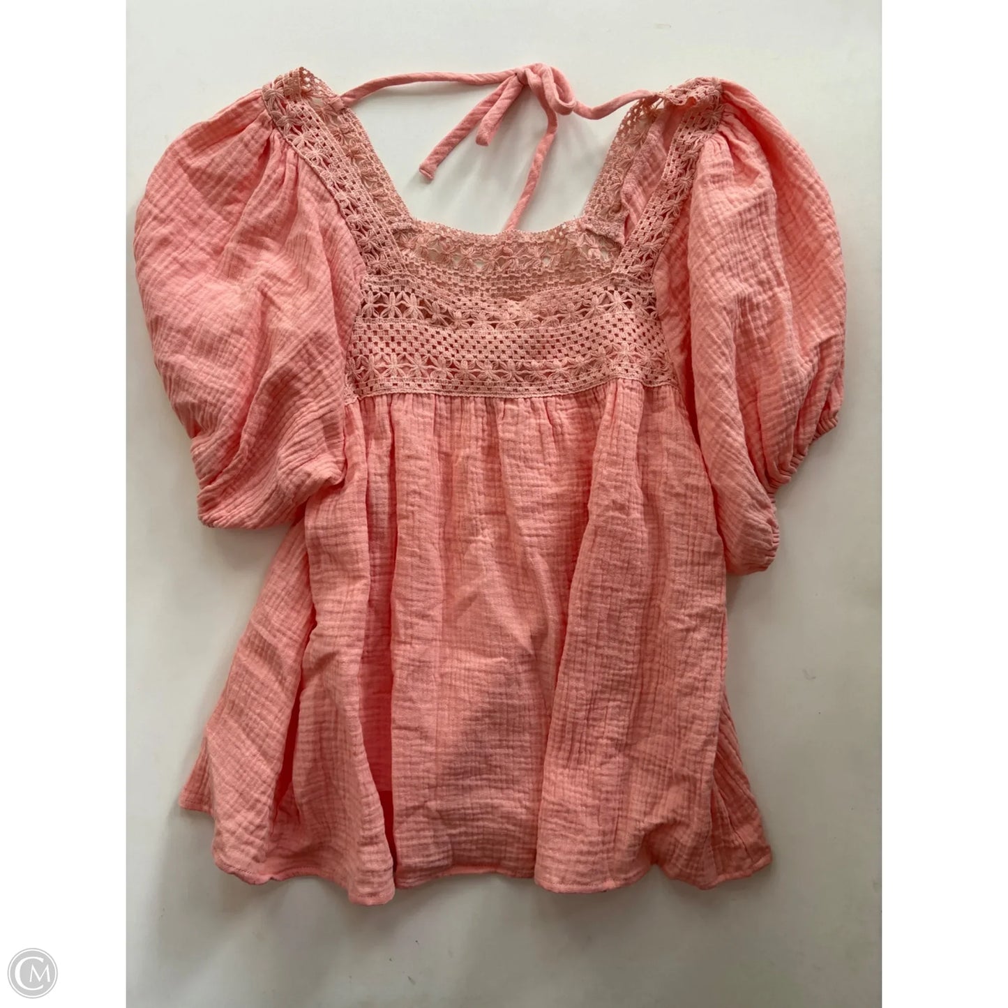 Top Short Sleeve By Bluivy In Peach, Size: S