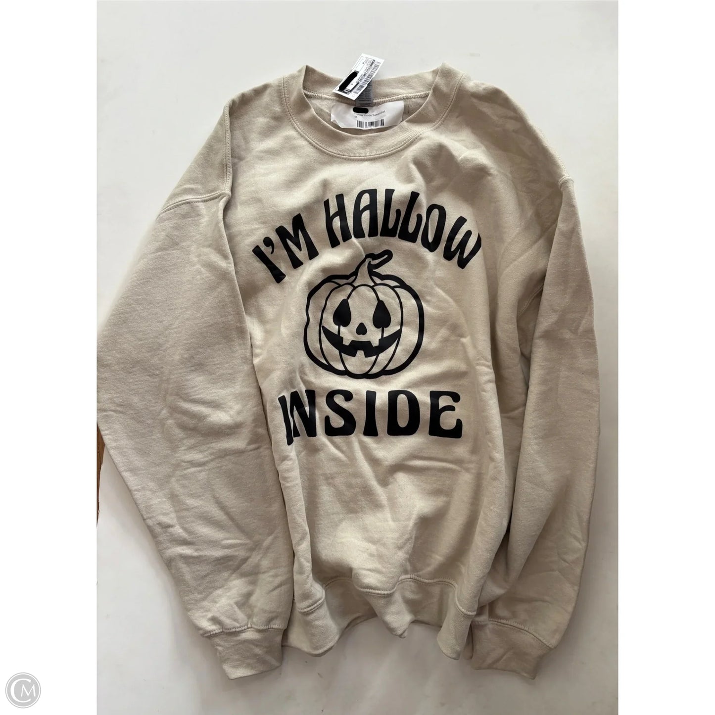 Sweatshirt Crewneck By Clothes Mentor In Cream, Size: M