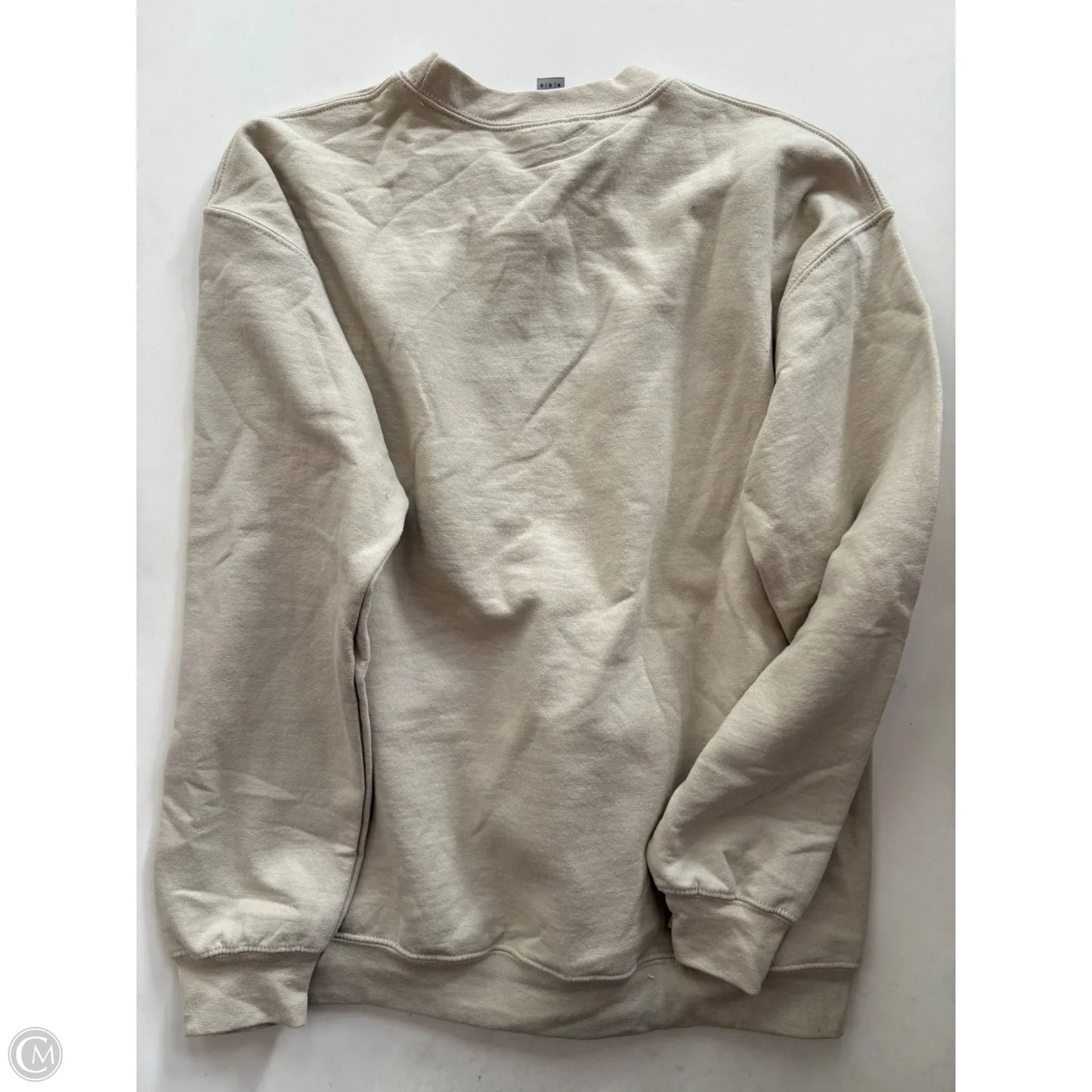 Sweatshirt Crewneck By Clothes Mentor In Cream, Size: M