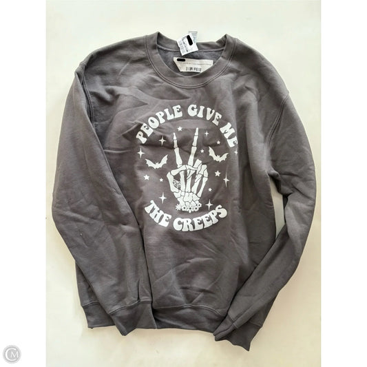 Sweatshirt Crewneck By Clothes Mentor In Grey, Size: S