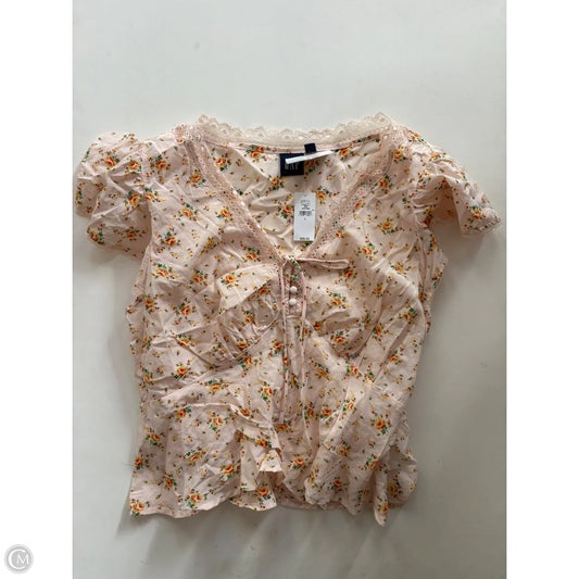 Top Short Sleeve By Gap In Peach, Size: L