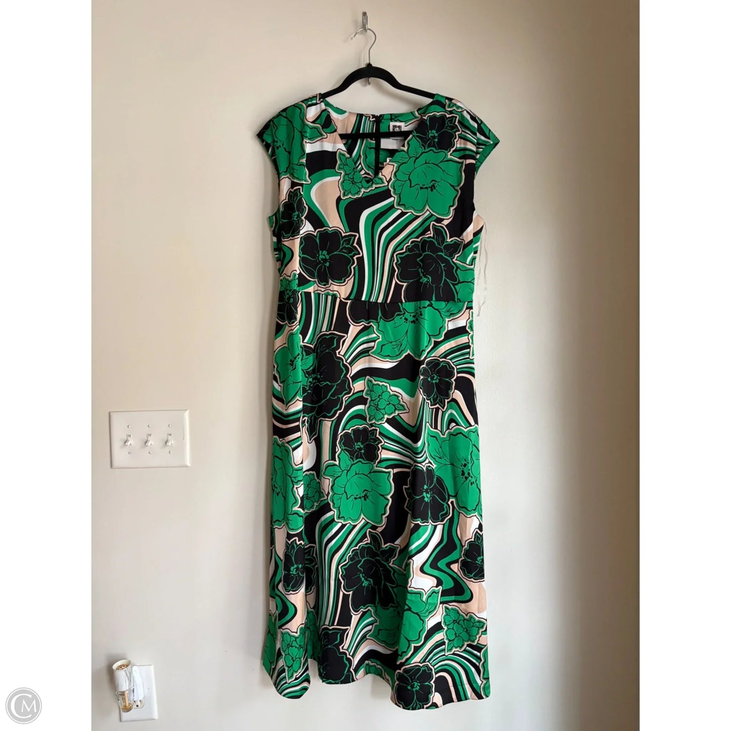 Dress Work By Anne Klein In Green, Size: Xl