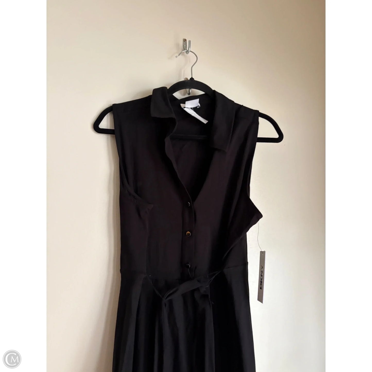 Dress Casual Maxi By Dkny In Black, Size: L