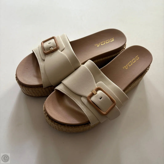 Shoes Heels Block By Soda In Cream, Size: 8