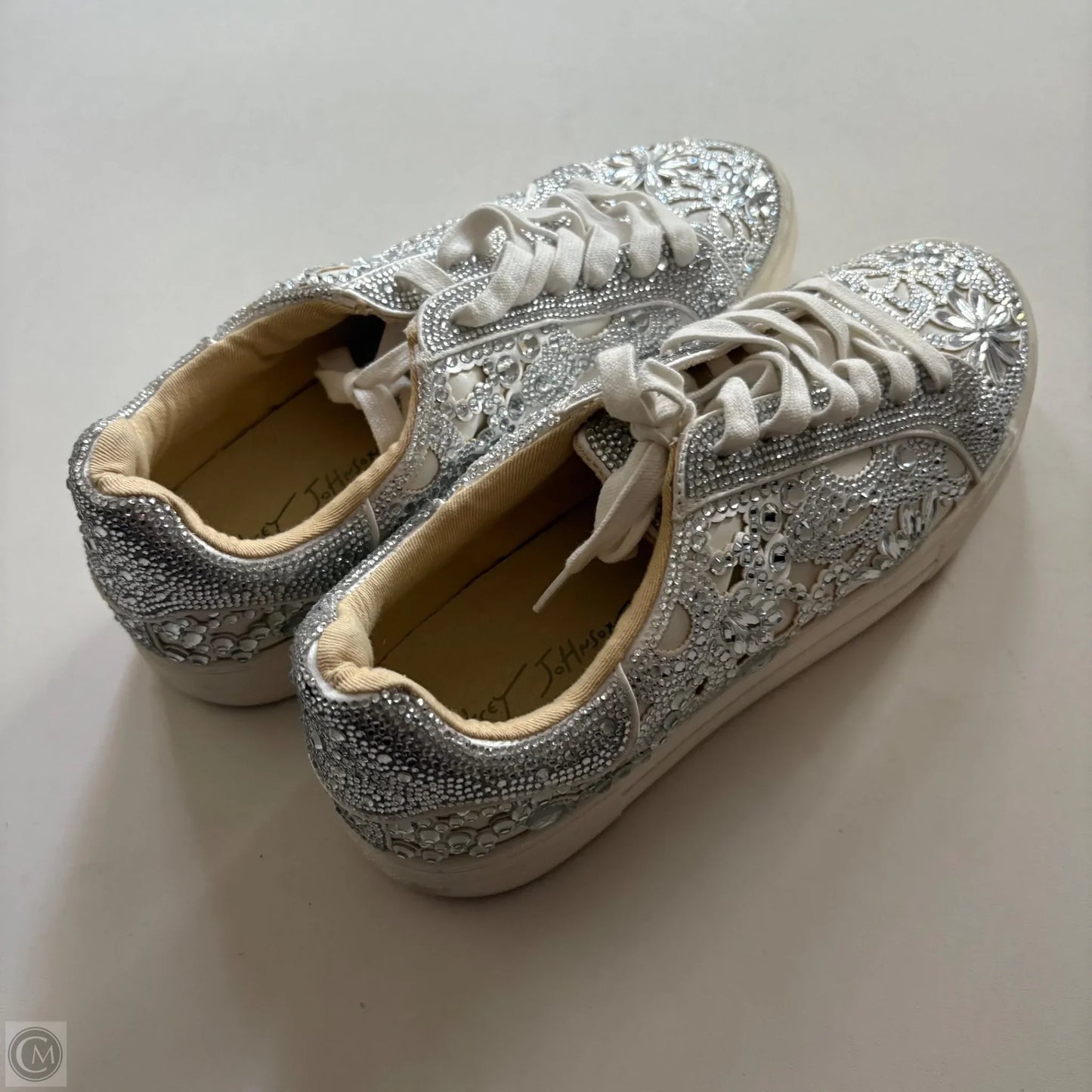 Shoes Athletic By Betsey Johnson In Silver, Size: 9