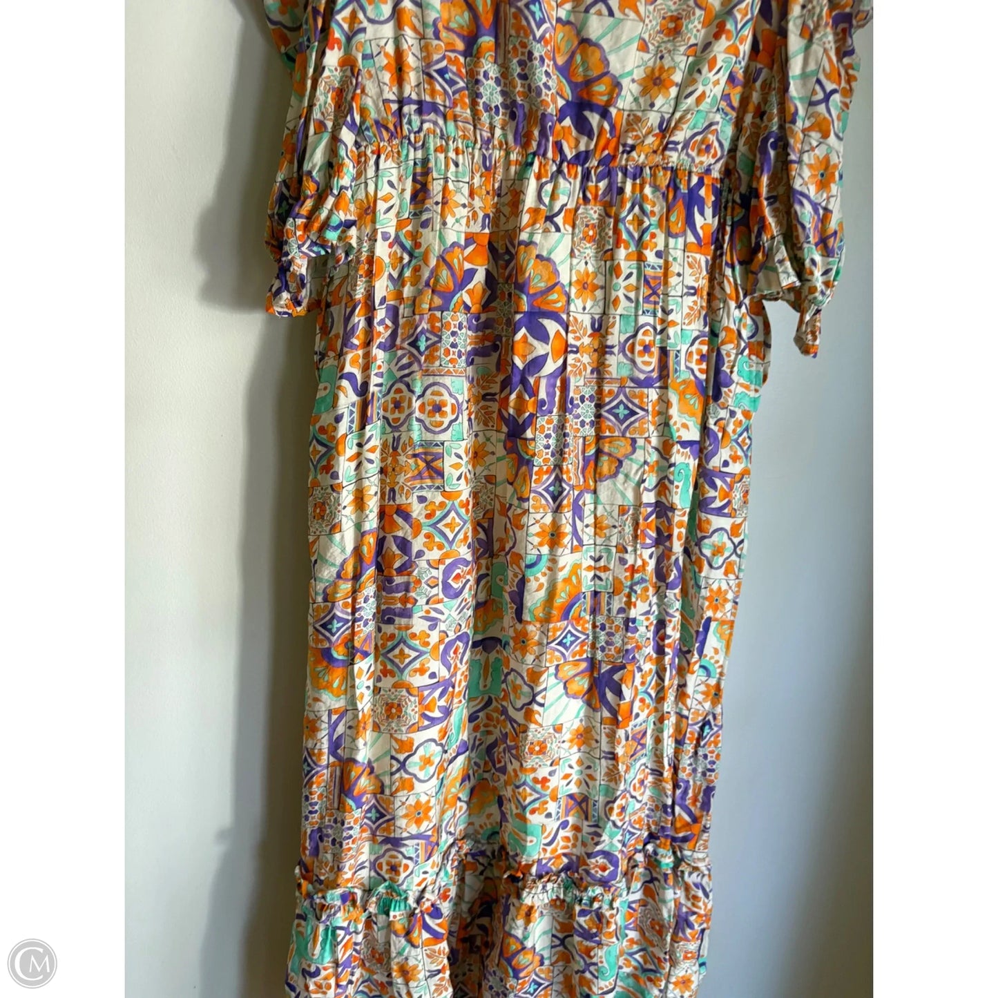 Dress Casual Maxi By Ces Femme In Orange & Purple, Size: L